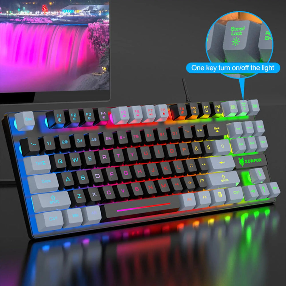 Teclado Gaming con Retroiluminación LED Multicolor, para Escritorio y Oficina