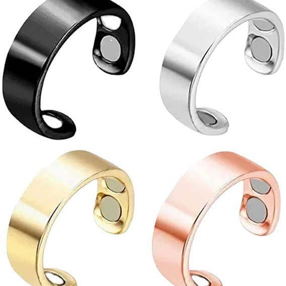 Anillo Doble Abierto con Cierre Magnético, Diseño Minimalista