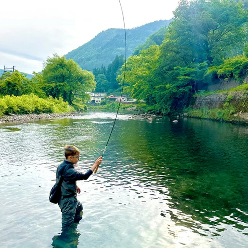 Caña de Pesca Telescópica Ultra Corta 26cm, Fibra de Carbono, Ultraligera