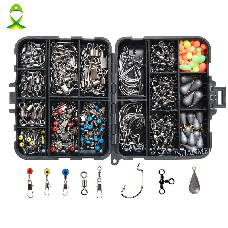 Kit de Accesorios de Pesca, 160 Piezas, con Caja