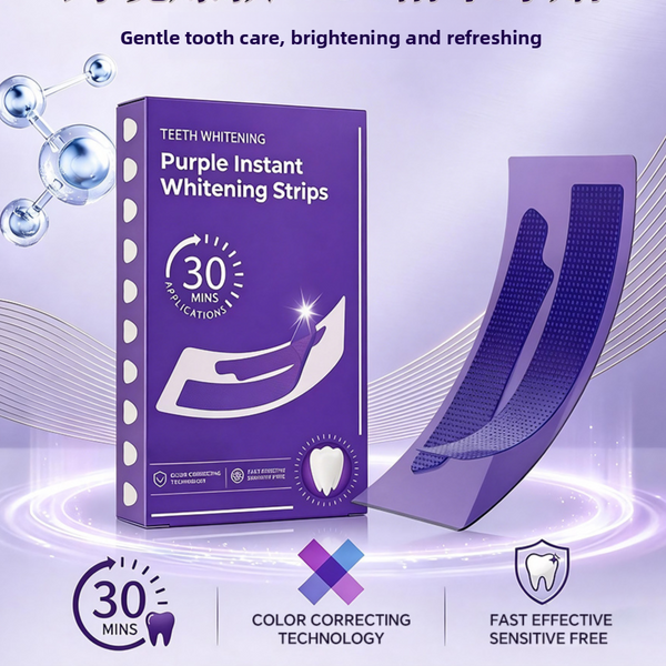 Tiras Blanqueadoras para Dientes, Morado y Plata