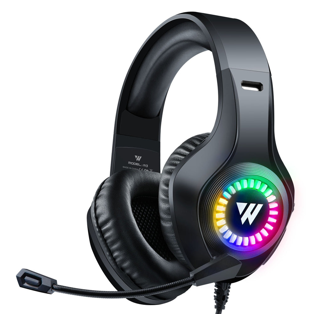 Auriculares Gaming de Diadema con Cable, Luminosos, para Móvil y Ordenador