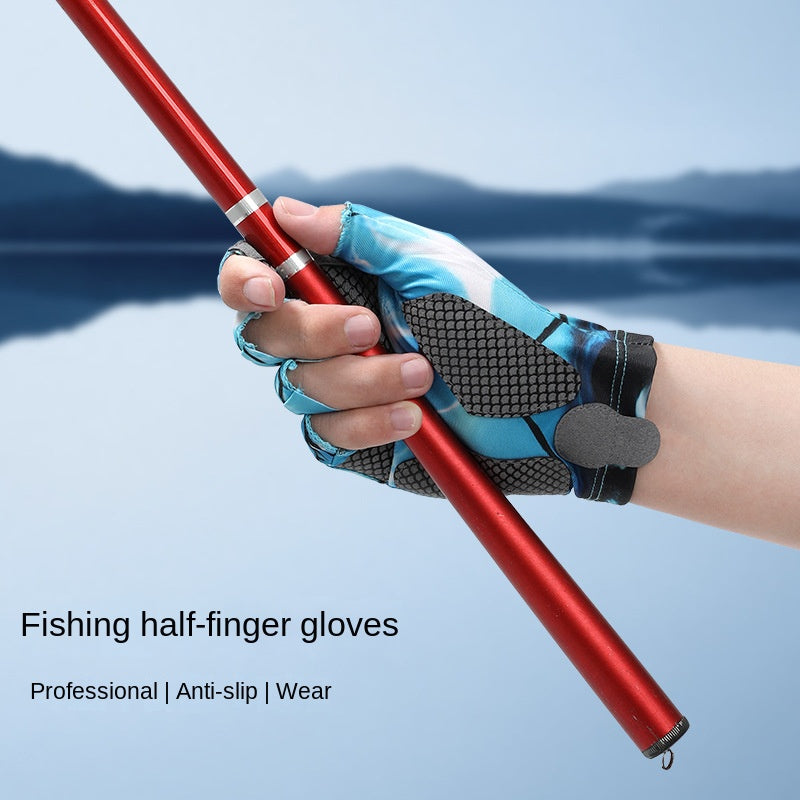 Guantes de Pesca de Medio Dedo, Tejido Frío y Transpirable