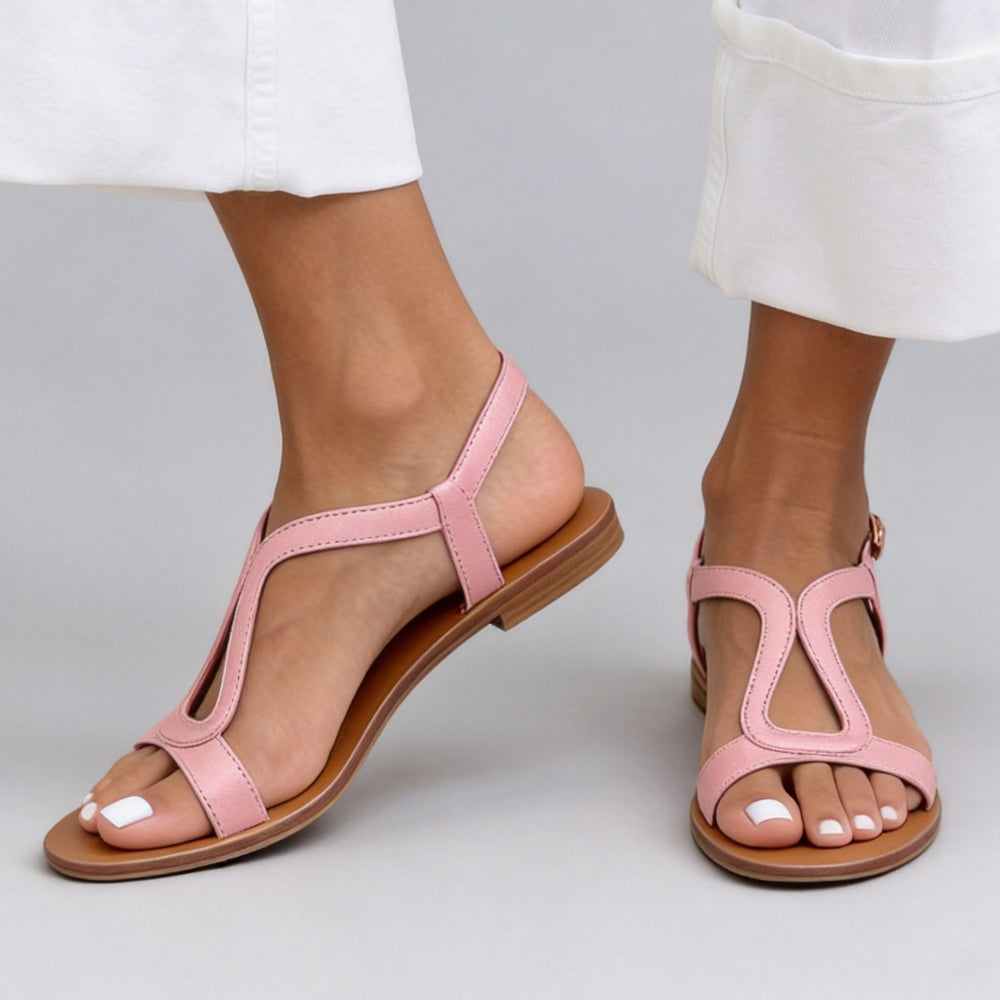 Sandalias de Playa para Mujer, Tiras al Descubierto, Planas