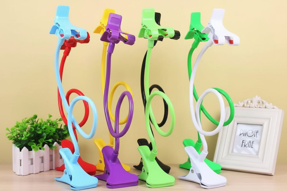Soporte Flexible de Pinza para Móvil y Tablet - Brazo Articulado para Cama y Escritorio