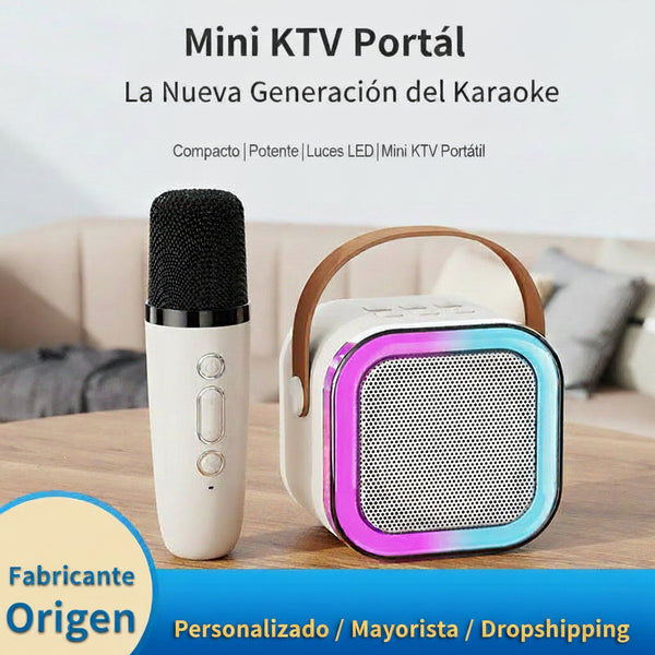Altavoz Karaoke con Micrófono Bluetooth K12, Portátil, para Interior y Exterior
