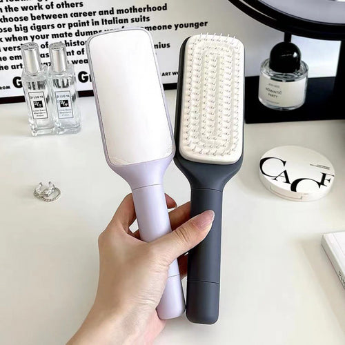 Cepillo de Pelo Giratorio y Extensible, Limpieza con un Botón, Peine de Masaje Antiestático
