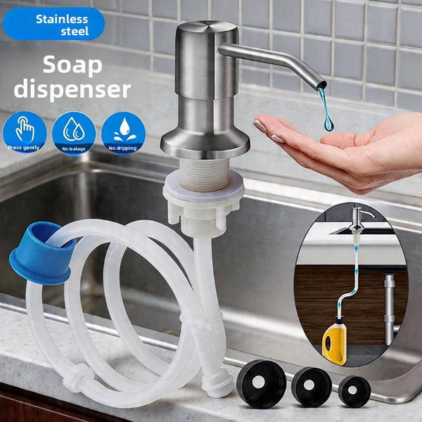 Dispensador de Jabón de Pared con Pulsador, Acero Inoxidable