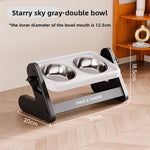 Comedero Elevado Ajustable en Altura, Acero Inoxidable, para Perros y Gatos