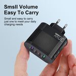 Cargador de Móvil 2 USB + Type-C, 30W