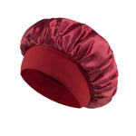 Gorro de Baño de Satén Ancho, Color Liso, para Dormir y Cuidado del Cabello