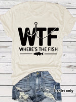 Camiseta de Manga Corta con Estampado de Pesca
