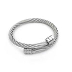 Pulsera de Alambre de Titanio, Estilo Punk Ajustable, para Hombre