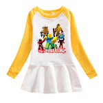 Vestido Infantil con Capucha, Estampado de Dibujos Animados