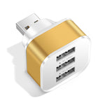 Adaptador USB Luminoso de 3 Puertos, Expansor de Carga