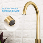 Grifo de Cocina Dorado, Acero Inoxidable Cepillado, Agua Fría y Caliente