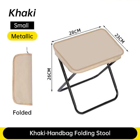 Silla de Camping Ultraligera Plegable, Taburete de Pesca con Portaherramientas