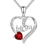 Collar Corazón Grabado con Strass, Regalo para Mamá