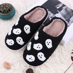 Zapatillas de Casa de Franela con Diseño de Sonrisa, Invierno