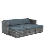 Set de Muebles de Exterior de Ratán Sintético, 5 Piezas, con Mesa de Centro