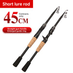 Caña de Pesca Telescópica de Carbono 1,5-2,4m, Giratoria, Mango de Madera