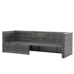 Set de Muebles de Exterior de Ratán Sintético, 5 Piezas, con Mesa de Centro