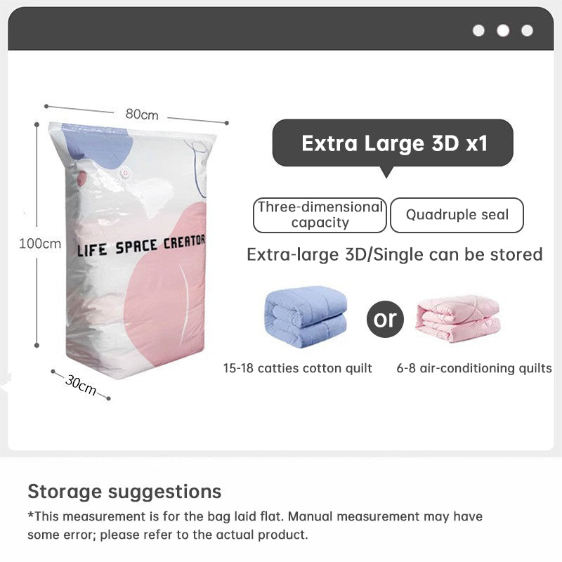 Bolsas de Vacío 3D sin Bomba, Compresión en 3 Segundos, Reutilizables