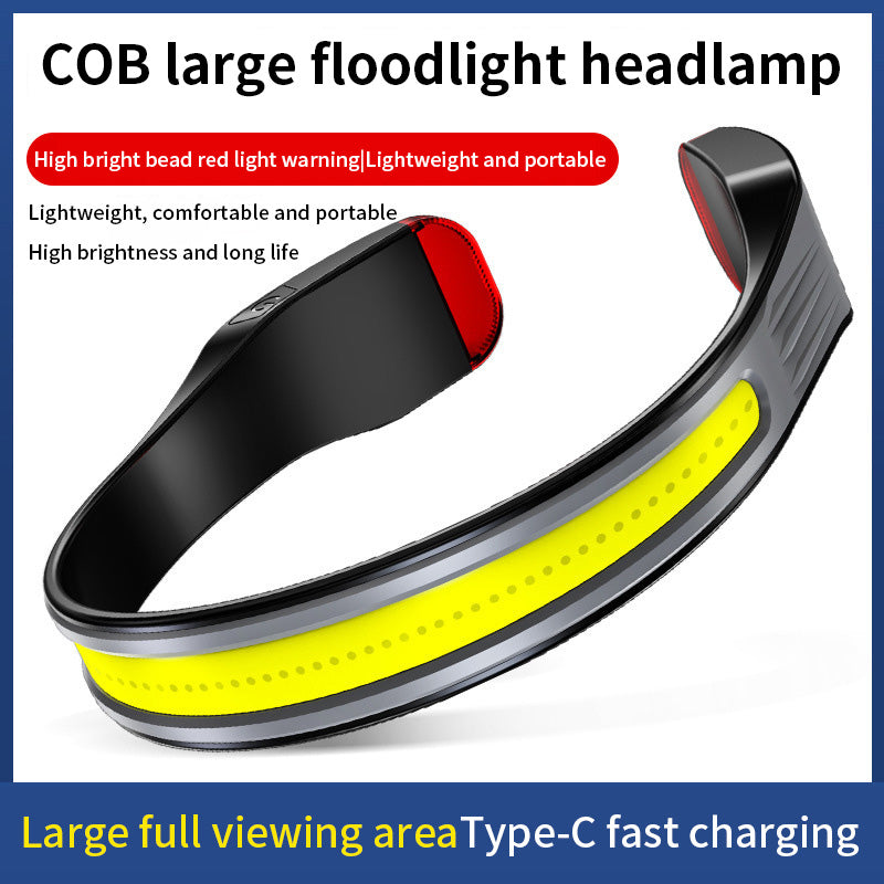 Linterna Frontal COB Recargable, para Correr y Pesca Nocturna