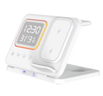 Cargador Inalámbrico de Sobremesa 5 en 1 con Reloj y Luz Nocturna LED