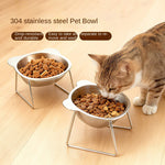 Comedero Elevado de Acero Inoxidable para Perros y Gatos