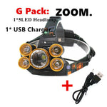 Linterna Frontal LED de Alta Potencia, para Camping y Pesca Nocturna