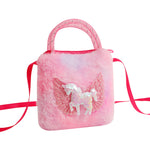 Bolso Bandolera de Peluche con Diseño de Unicornio para Niña