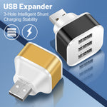 Adaptador USB Luminoso de 3 Puertos, Expansor de Carga