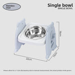 Comedero Elevado Ajustable en Altura, Acero Inoxidable, para Perros y Gatos