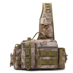 Mochila de Pesca para Hombre, con Portacañas, Bolsa para Cebo y Diseño Bandolera