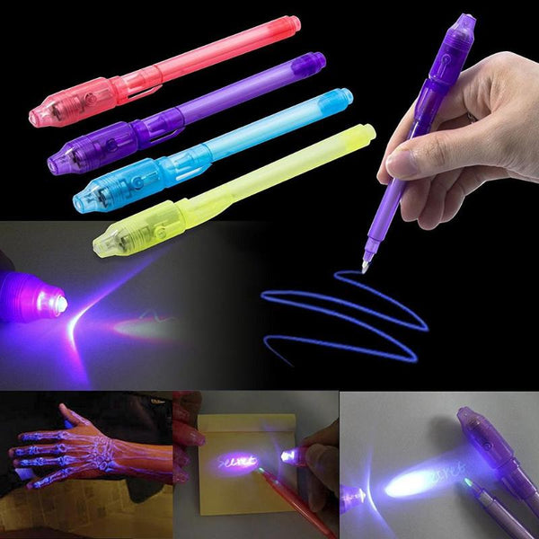 Bolígrafo Mágico 2 en 1 de Tinta Invisible con Luz UV