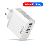 Cargador de Móvil 4 en 1, 2 USB + 2 PD, Carga Rápida