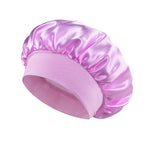 Gorro de Baño de Satén Ancho, Color Liso, para Dormir y Cuidado del Cabello