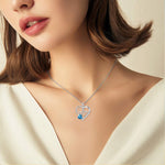 Collar Corazón Grabado con Strass, Regalo para Mamá