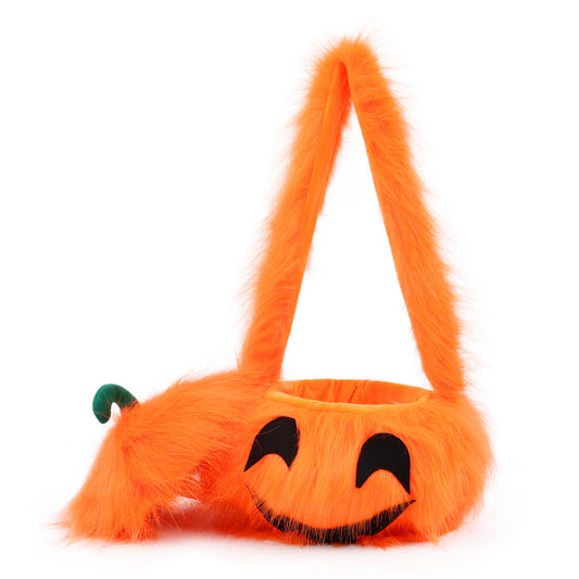 Bolsa de Peluche con Cabeza de Calabaza para Halloween, Truco o Trato