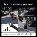 Hinchador Eléctrico Recargable 150PSI con Luz y Pantalla LCD, para Coche y Bicicleta