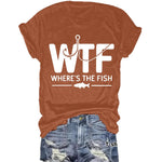 Camiseta de Manga Corta con Estampado de Pesca