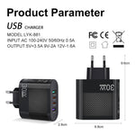 Cargador de Móvil 2 USB + Type-C, 30W