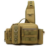 Mochila de Pesca para Hombre, con Portacañas, Bolsa para Cebo y Diseño Bandolera