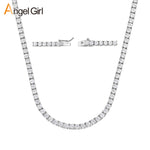 Collar Tennis Chapado en Oro 18K con Circonitas, Estilo Moderno