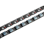 Pulsera Magnética de Fibra de Carbono para Hombre, Ancha, Acero Titanio