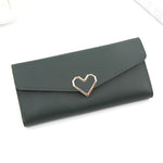 Cartera Larga con Forma de Corazón, Múltiples Tarjeteros, Piel Sintética