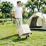 Carro Plegable con Tapa, Carrito de Transporte para Compra, Viaje y Aire Libre