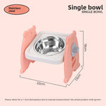 Comedero Elevado Ajustable en Altura, Acero Inoxidable, para Perros y Gatos