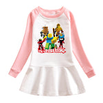 Vestido Infantil con Capucha, Estampado de Dibujos Animados